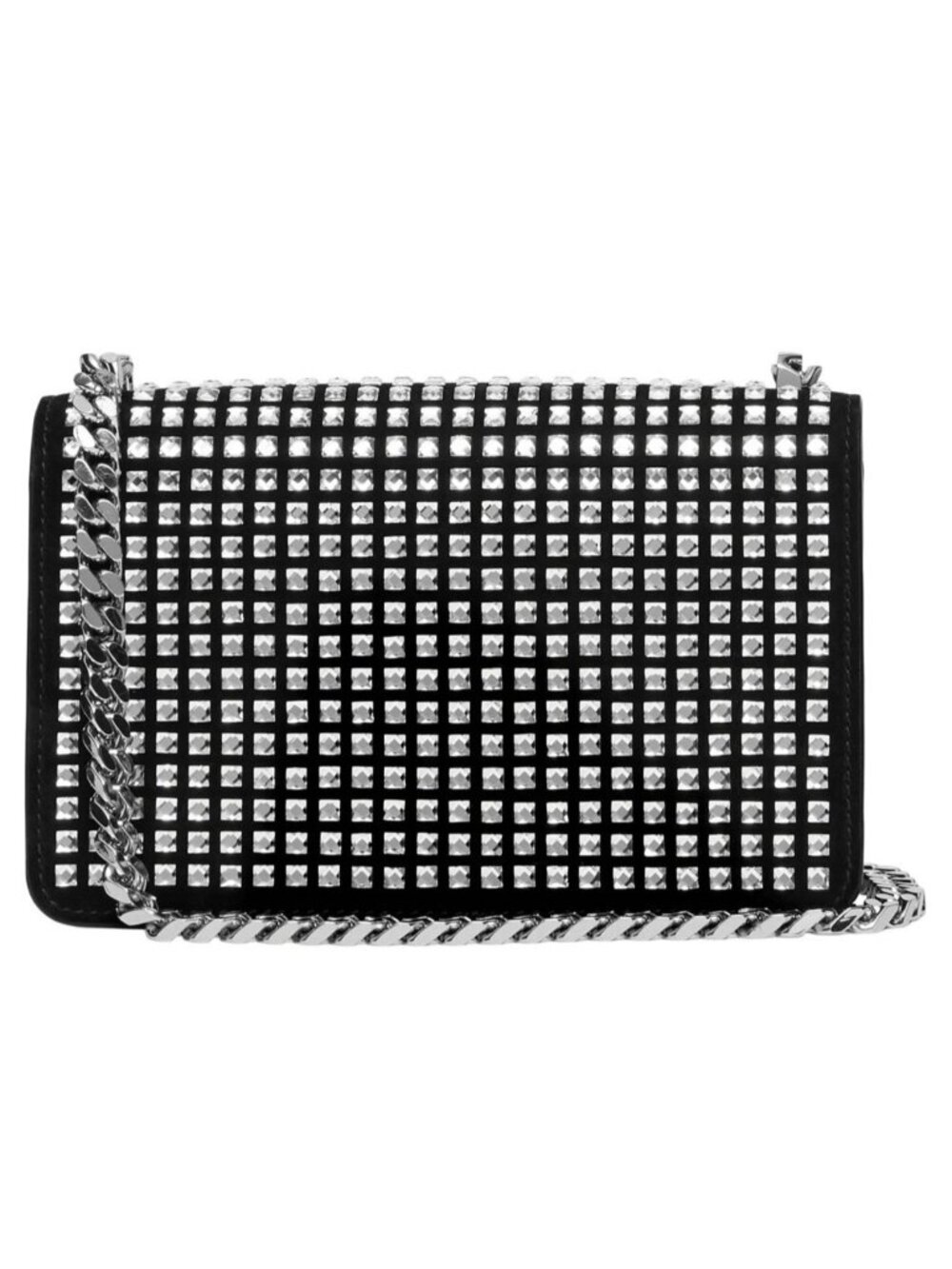 Burberry Women's Mini TB Crystal Black Suede Evening Clutch Shoulder Bag Italy - Picture 3 of 8